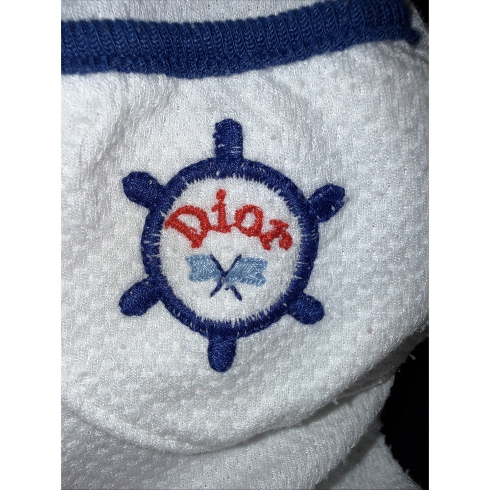 Vtg Baby Dior Small (up to 11 Pounds) Sailor Collar White/Blue Nautical Sailing - Picture 8 of 8